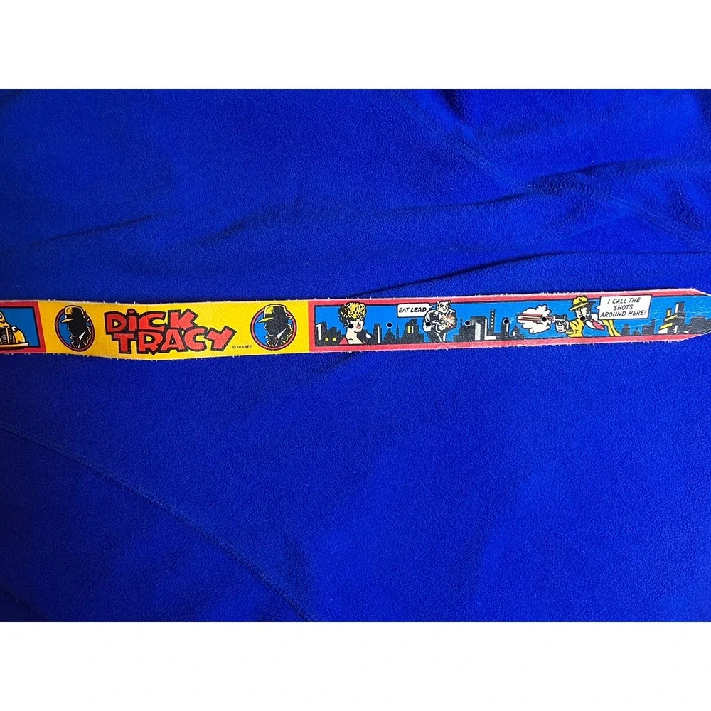 Vintage 1988 Walt Disney Dick Tracy Lee Leather Belt ‎ Size 20-22 Made in USA